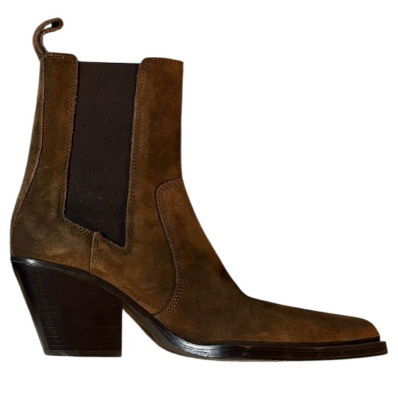 ZARA Brown Suede Heeled Ankle Boots in Sz 36 (6) - Picture 6 of 9